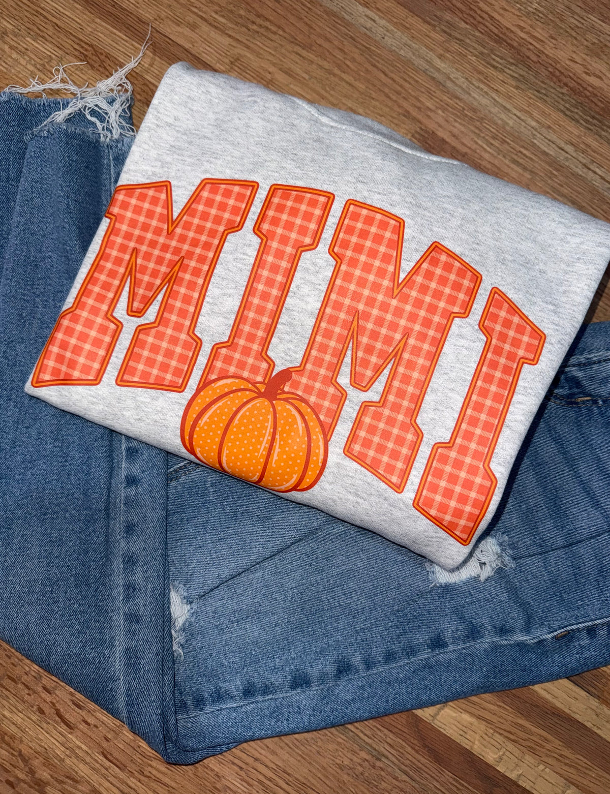 Fall checkered Mimi crewneck