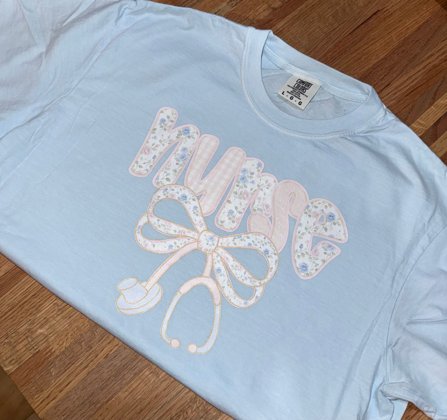 Floral Nurse Comfort Color Tee