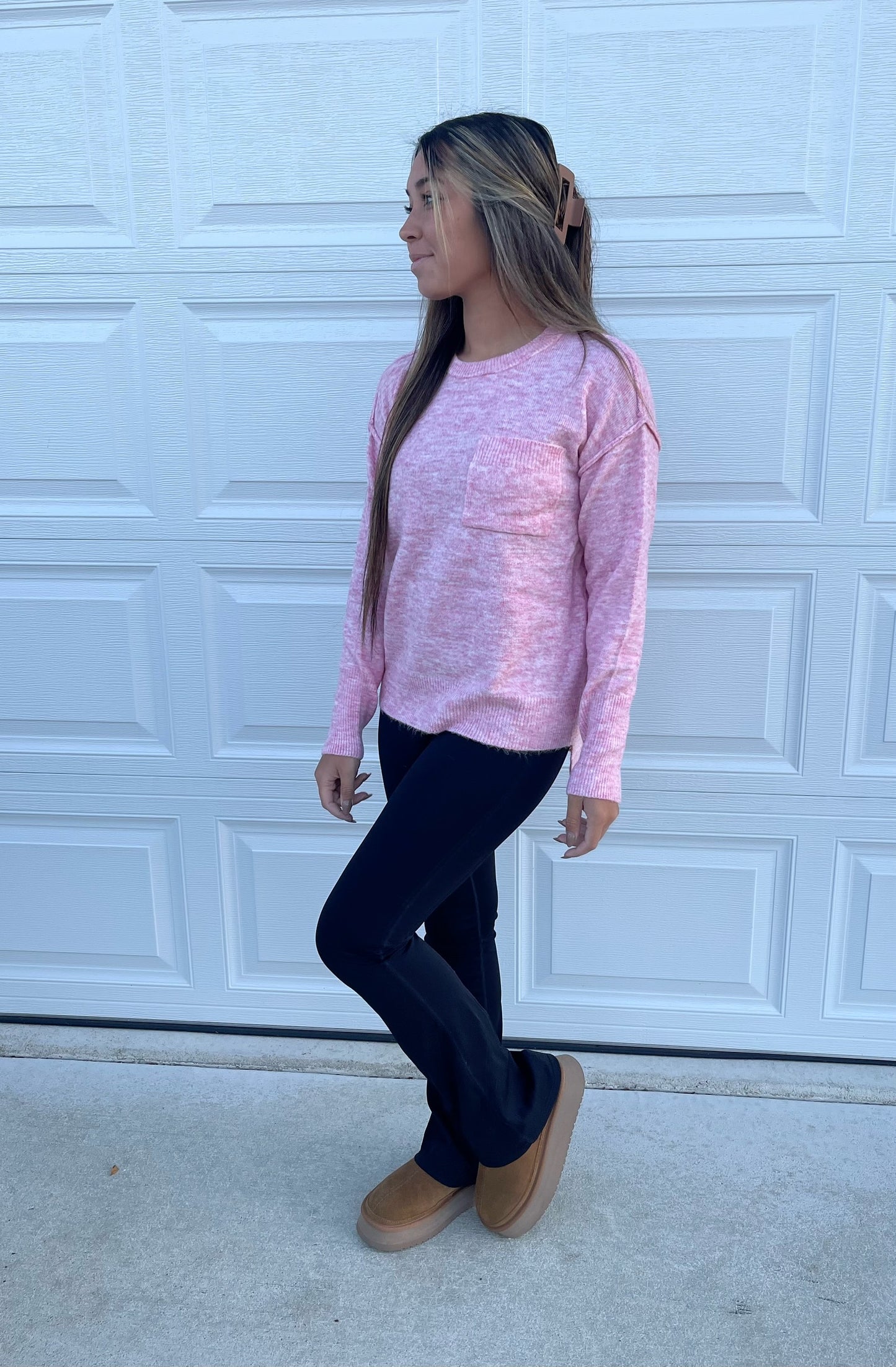 Coffee Date Sweater in Light Pink