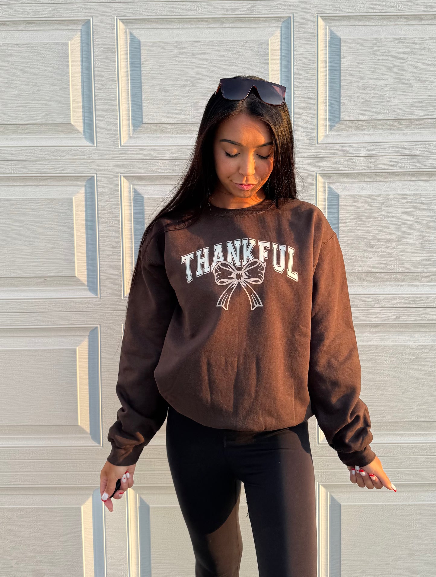 Thankful Crewneck In Chocolate
