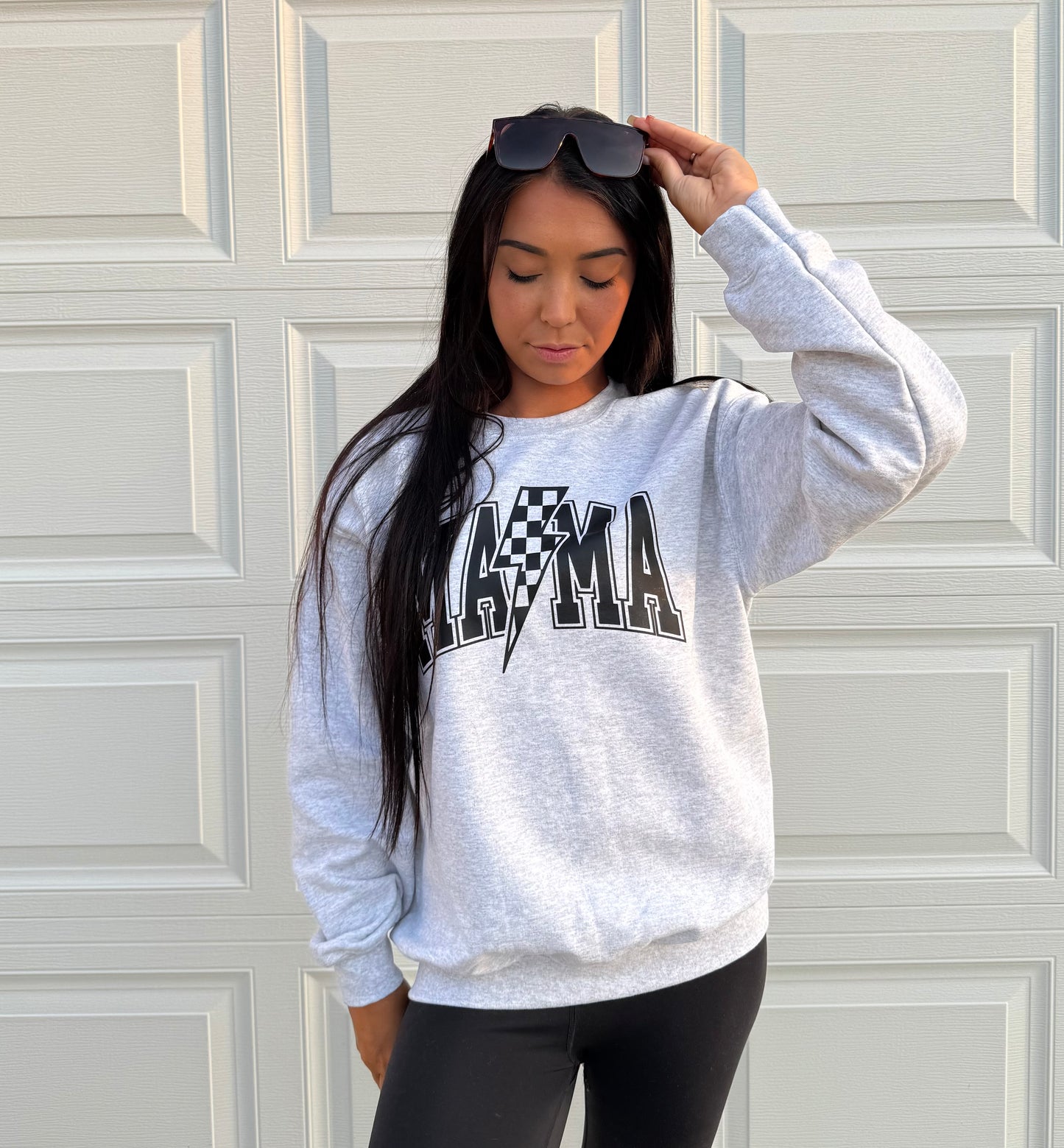 Checkered Mama Crewneck