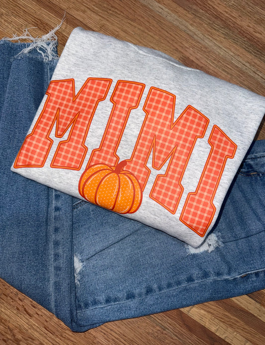 Fall checkered Mimi crewneck
