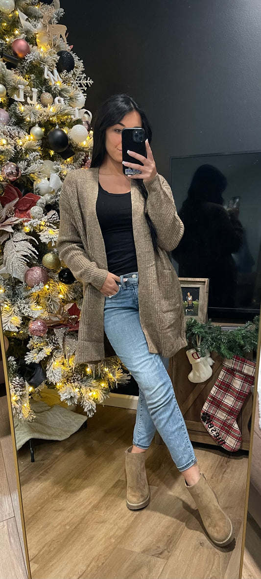 Mocha Relaxed Cardigan