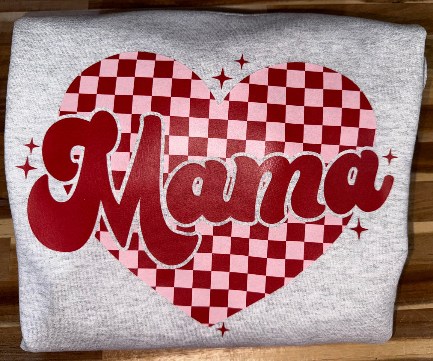 Checkered Heart Mama Crewneck