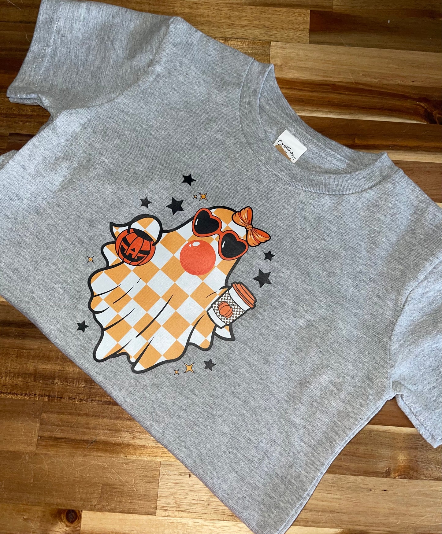 Checkered Ghost Kids Tee