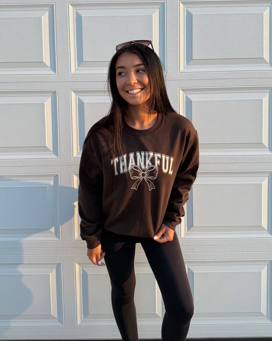 Thankful Crewneck In Chocolate