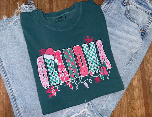 Christmas Grandma Comfort Color Tee