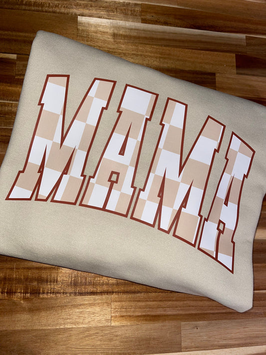 Mama Checkered Crewneck