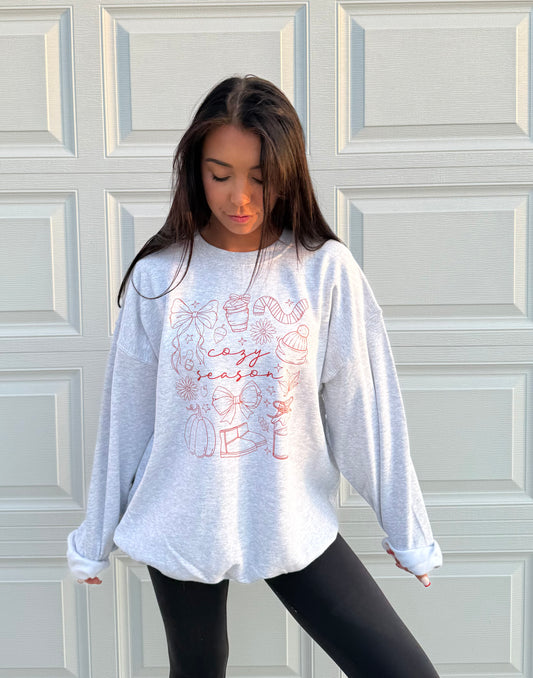 Cozy Season Crewneck In Ash