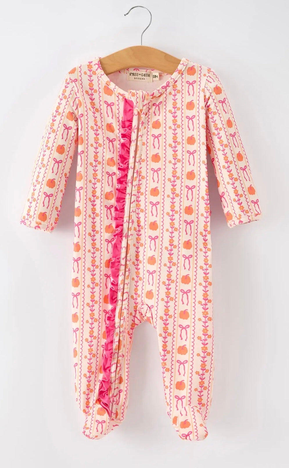 Pumpkin Bow Footie