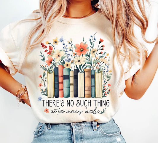 PRE-ORDER TOO MANY BOOKS COMFORT COLOR TEE